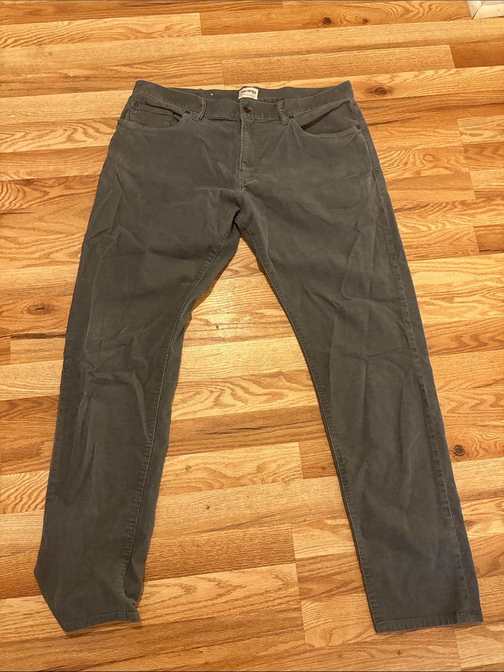 Todd Synder Men Corduroy Pants Slim Fit Leg Slate Gray Casual Everyday